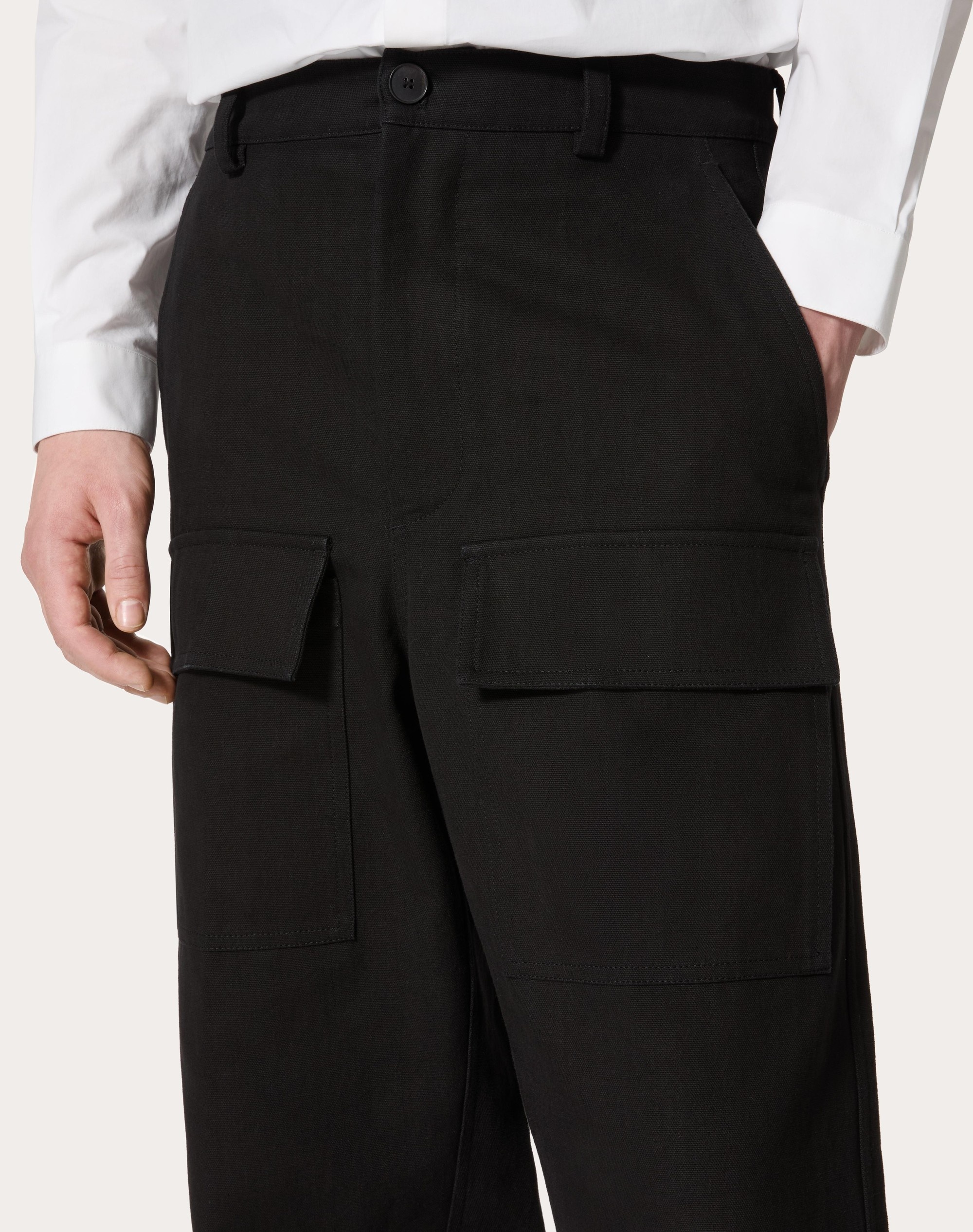 COTTON CANVAS CARGO PANTS - 5