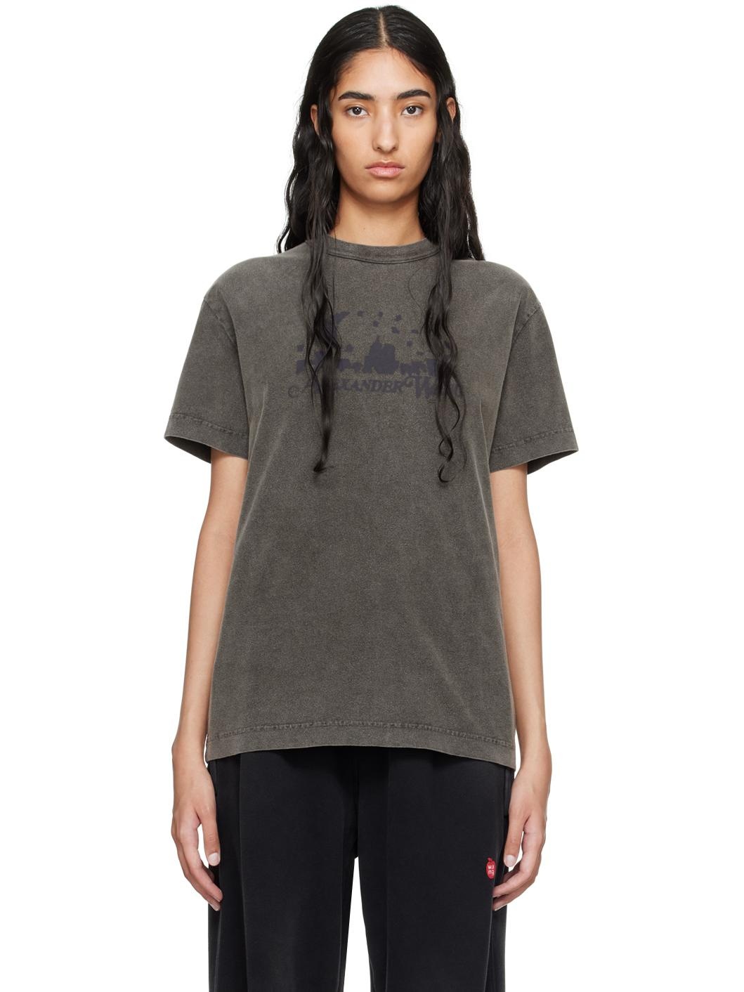 Gray Distressed Skyline T-Shirt - 1