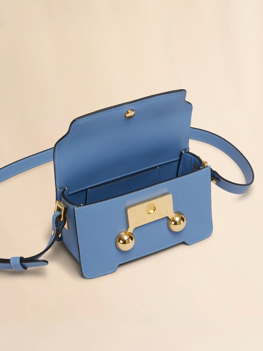 BLUE LEATHER TRUNKAROO MINI SHOULDER BAG - 2