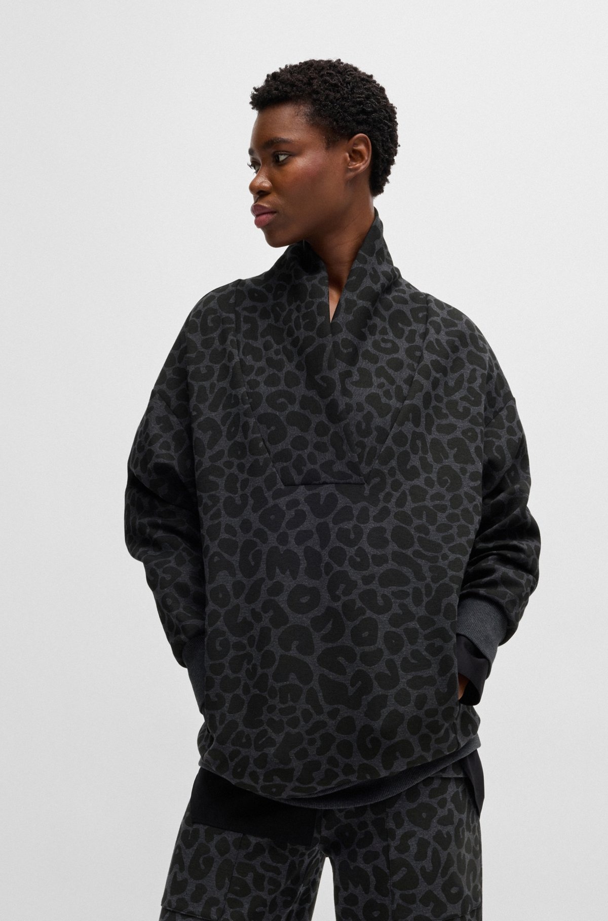 NAOMI X BOSS ANIMAL-PRINT SWEATSHIRT WITH ENERGEAR™ - 2