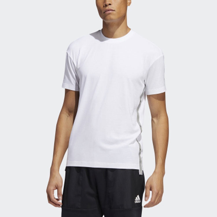 adidas M Gfx T Prime Solid Color Side Sports Stylish Round Neck Short Sleeve White FT2789 - 3