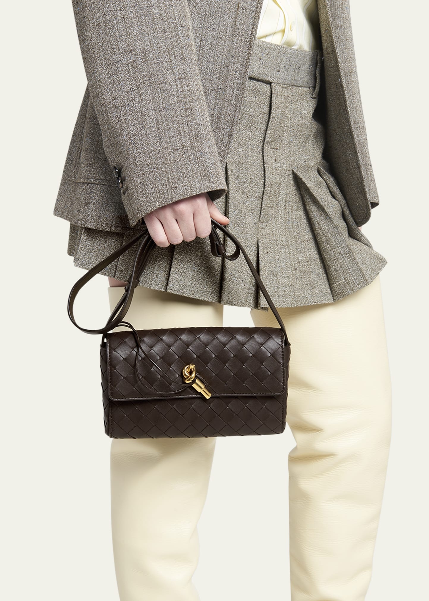 Andiamo Intrecciato Leather Shoulder Bag - 2