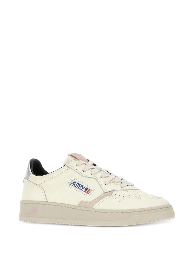 AUTRY Medalist metallic-panel leather low-top sneakers outlook