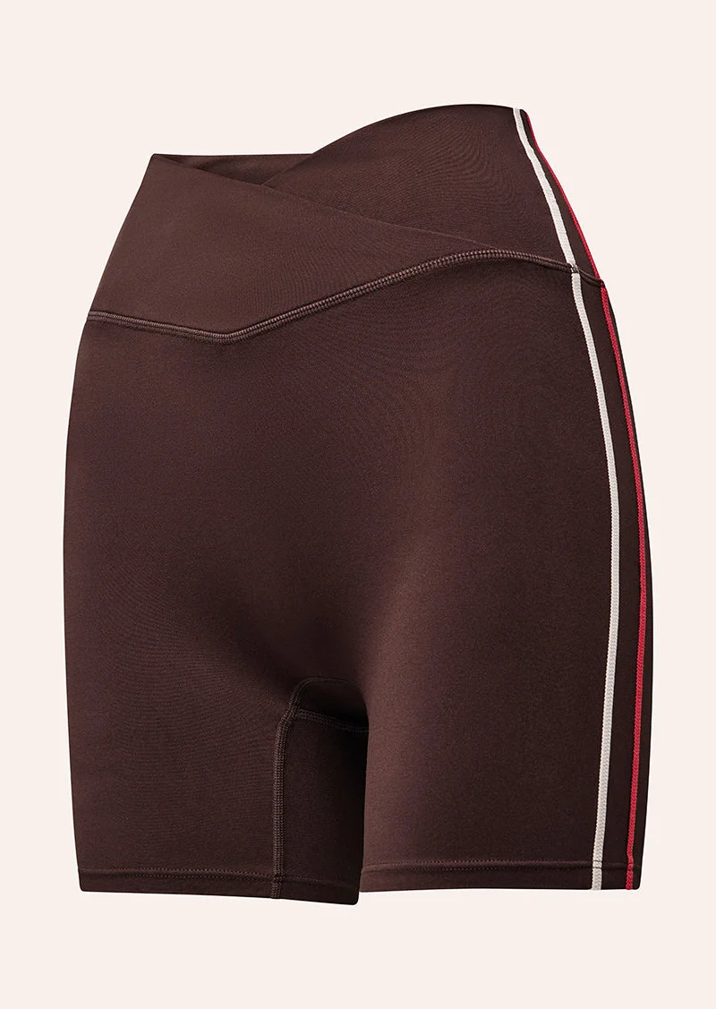 CLARITY 5" BIKE SHORT IN DARK PLUM & STRAWBERRY - 1