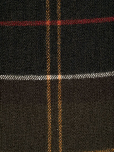 Barbour check-pattern fringed scarf outlook