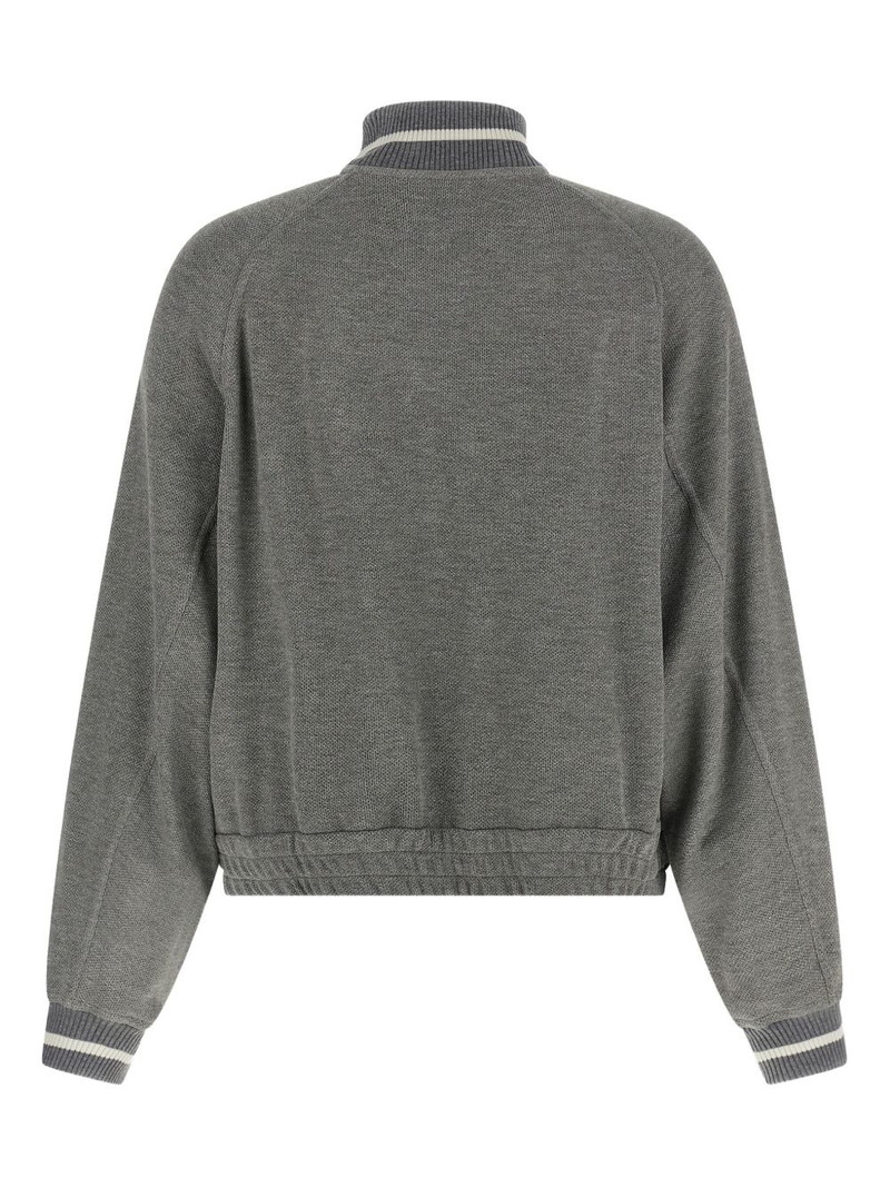 Brunello Cucinelli ribbed-knit cropped bomber jacket outlook