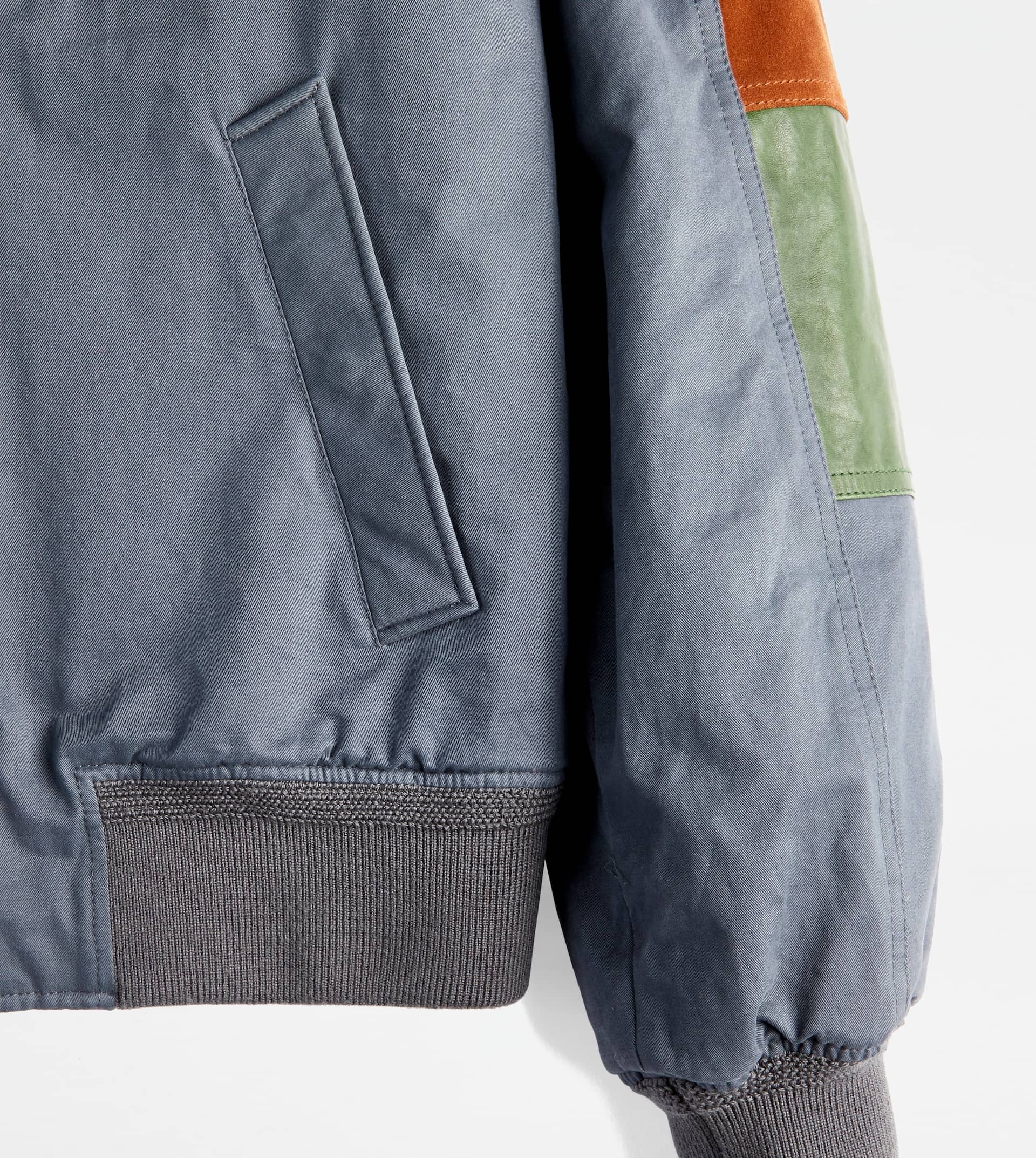 TOD'S BOMBER JACKET WITH LEATHER INSERTS - GREY - 9