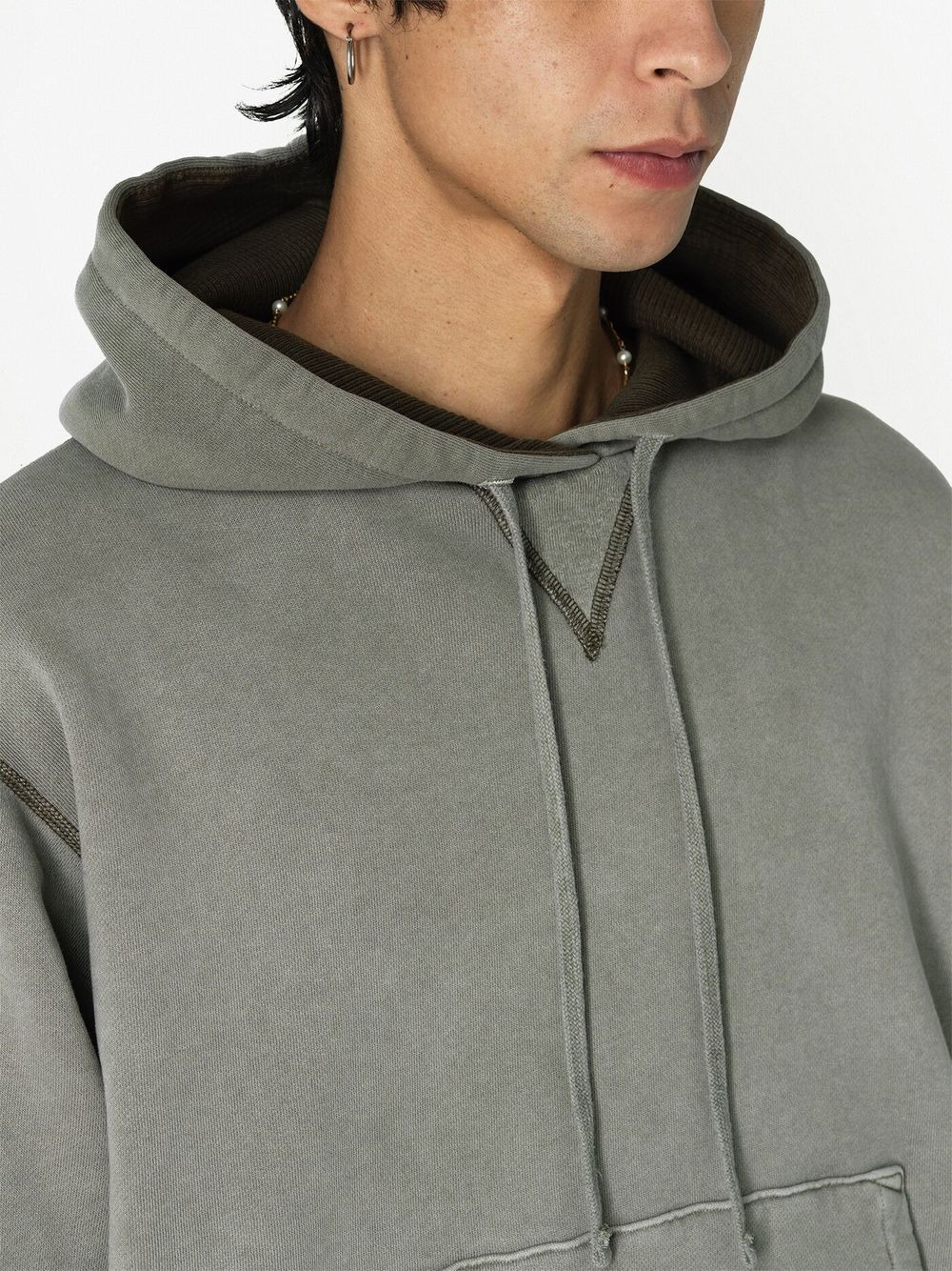 faded thermal-lined hoodie - 6