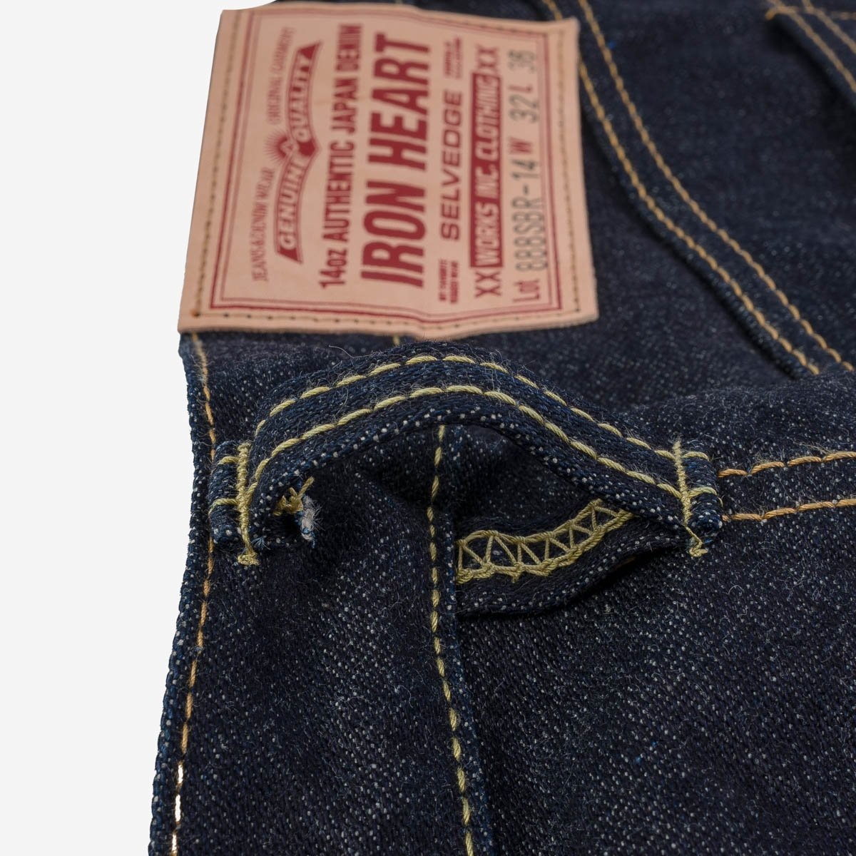 IH-888SBR-14 14oz Broken Twill Selvedge Denim Medium/High Rise Tapered Cut Jeans - Indigo - 8