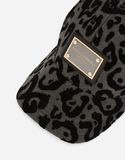 Dolce & Gabbana Baseball cap with flocked leopard print outlook