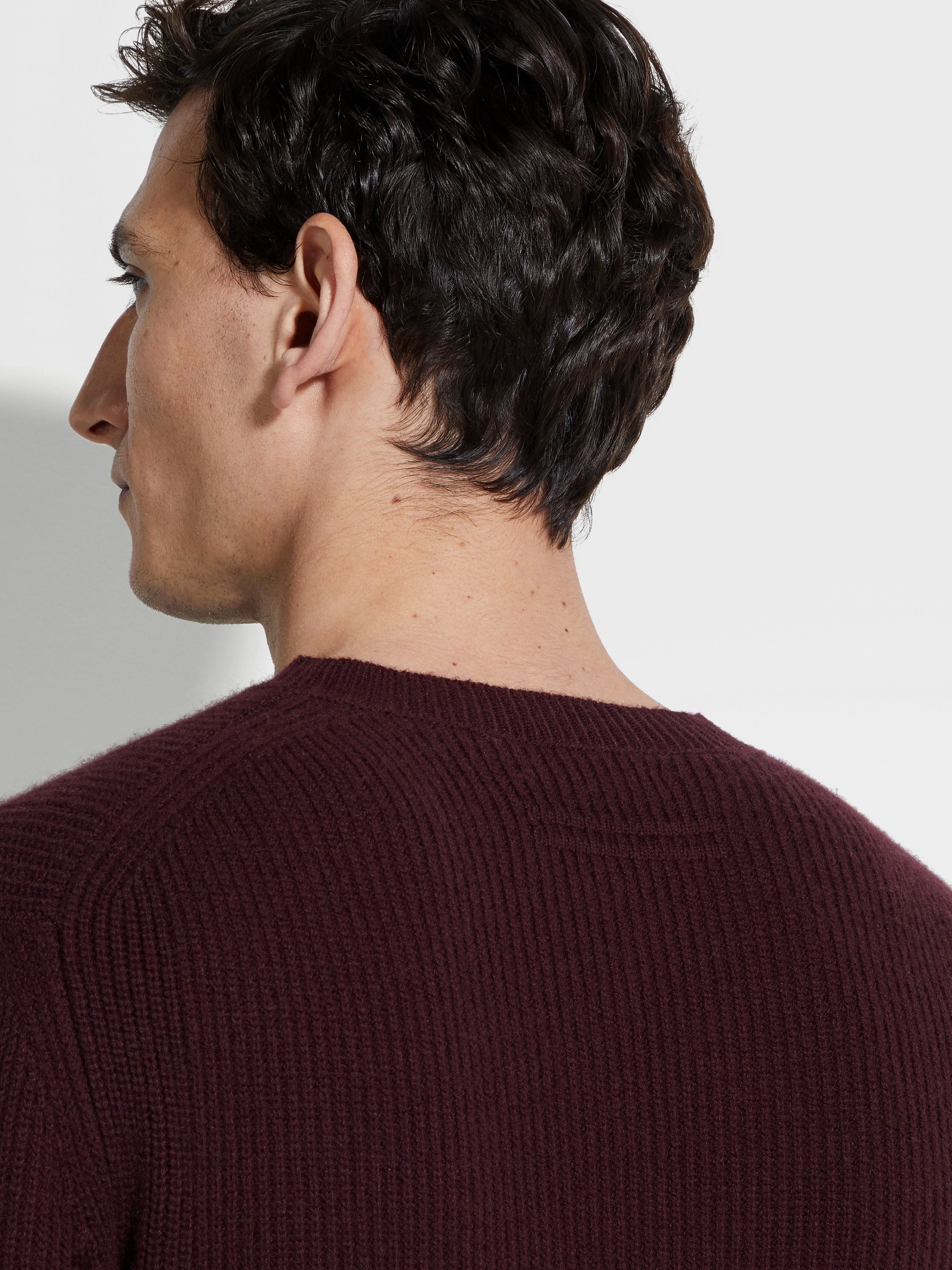DARK PURPLE OASI CASHMERE CREWNECK - 2