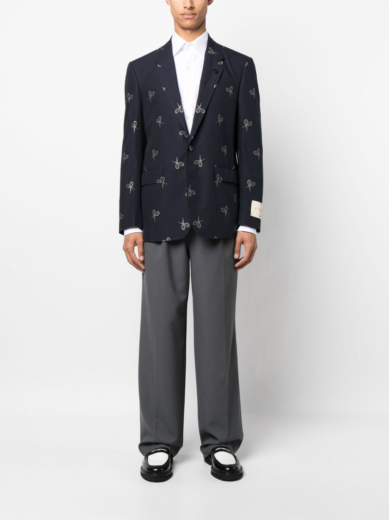 LARDINI graphic-print single-breasted blazer outlook