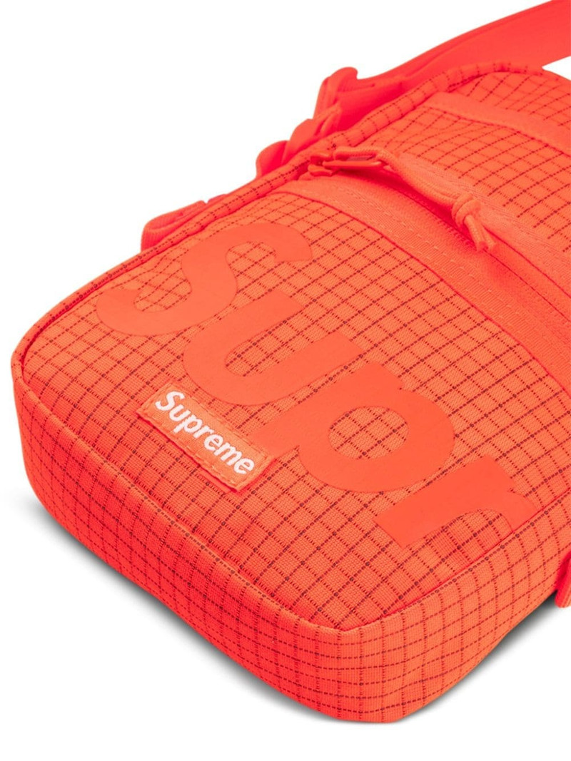 logo-print grid-pattern shoulder bag 4