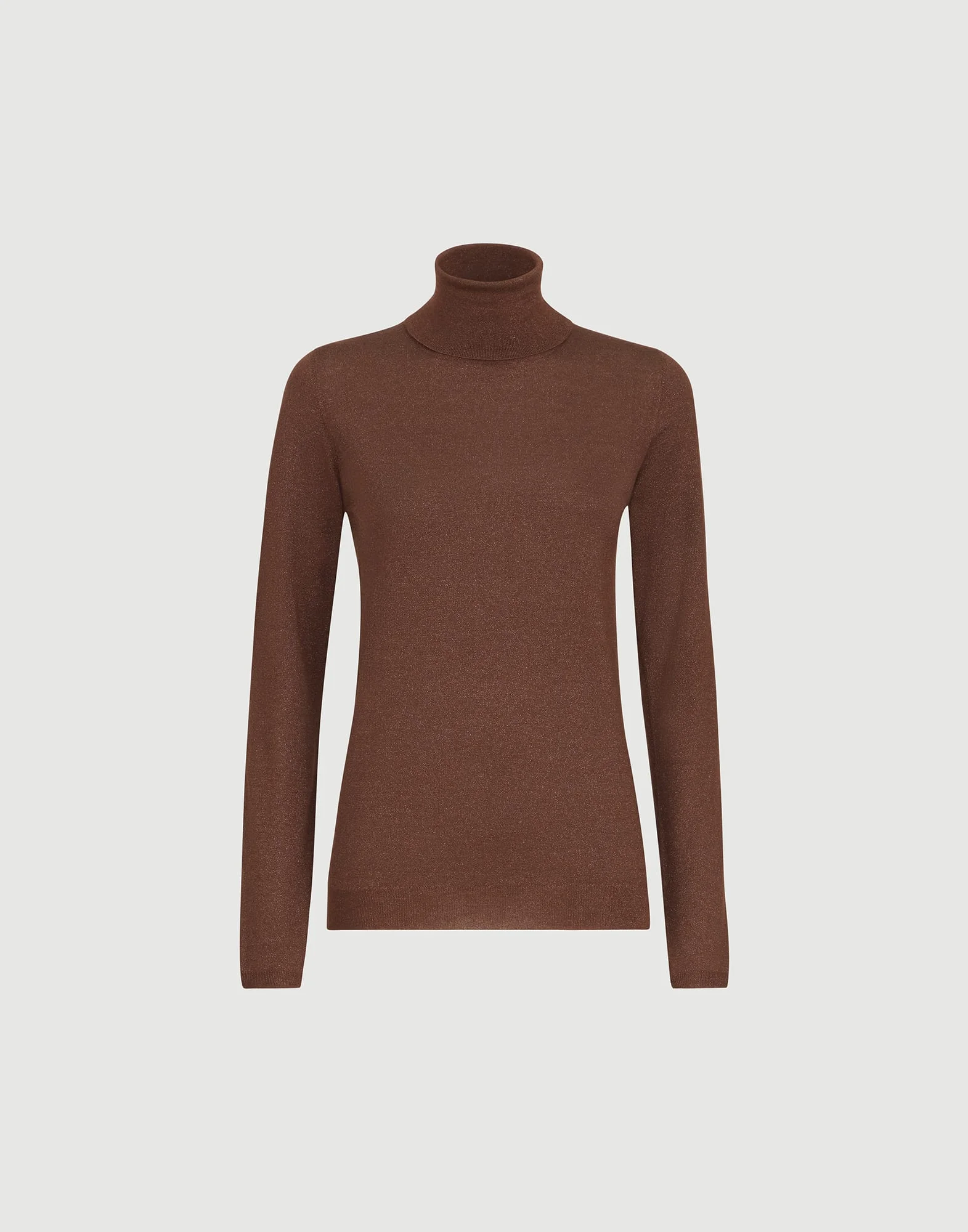 Sparkling cashmere and silk lightweight turtleneck sweater - 1