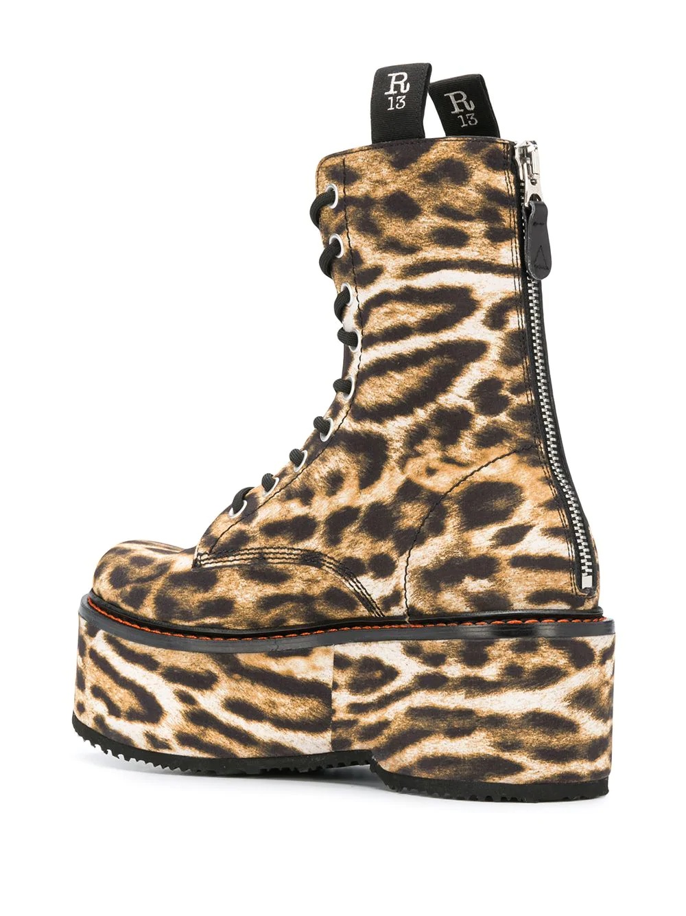 leopard print platform boots  - 3