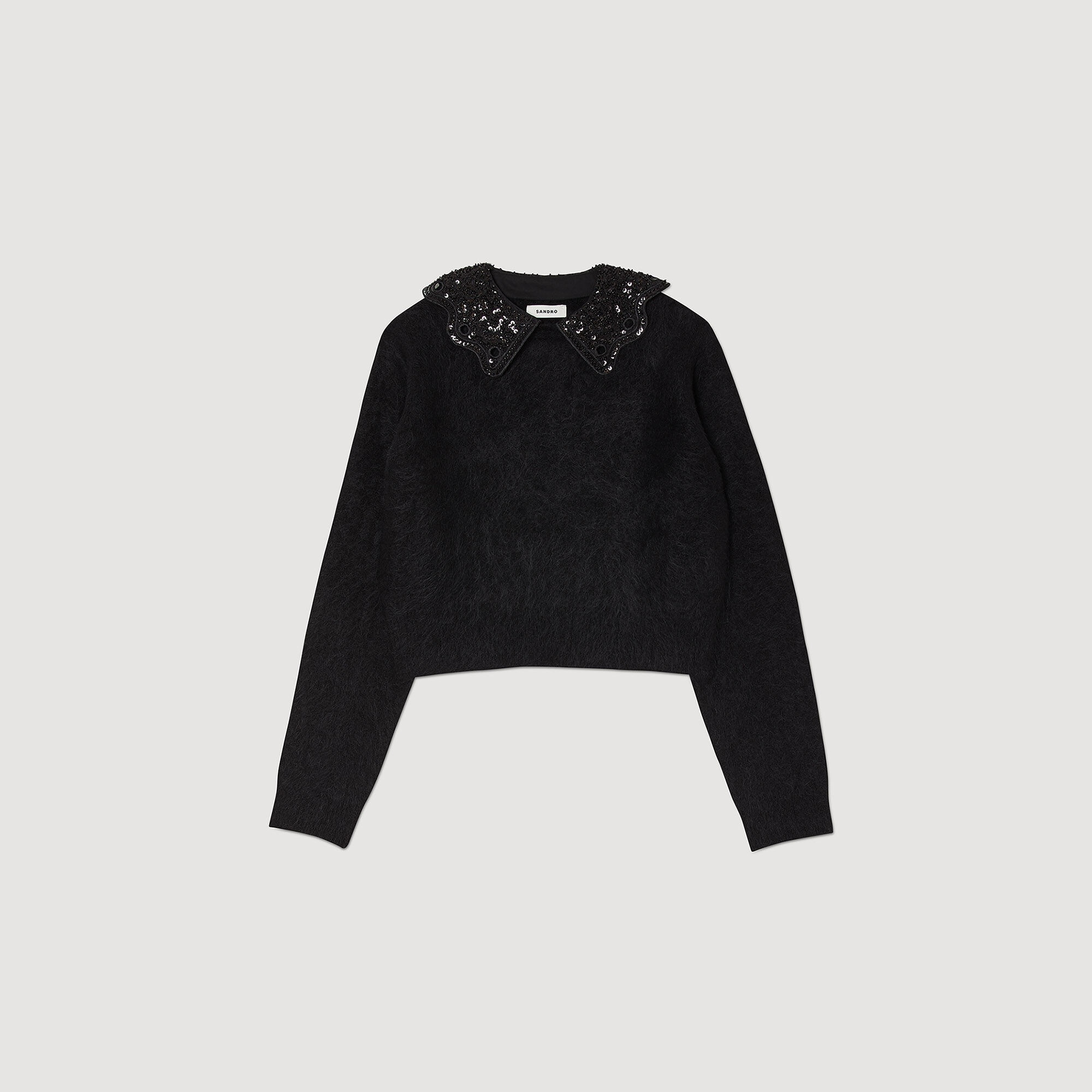 CROPPED SWEATER WITH SEQUINS - 1