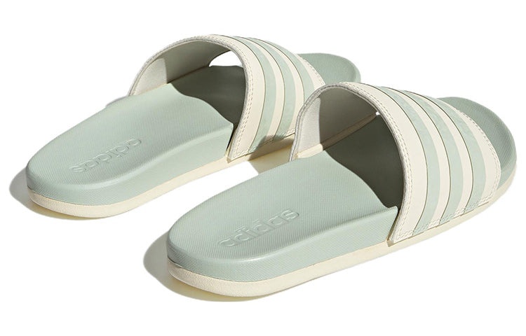 (WMNS) adidas Adilette Comfort Slide 'White Linen Green' H03620 - 5