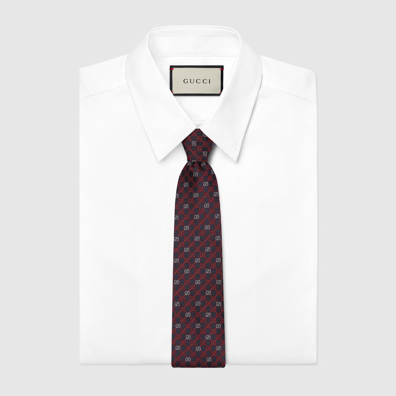 GUCCI GG silk jacquard tie outlook