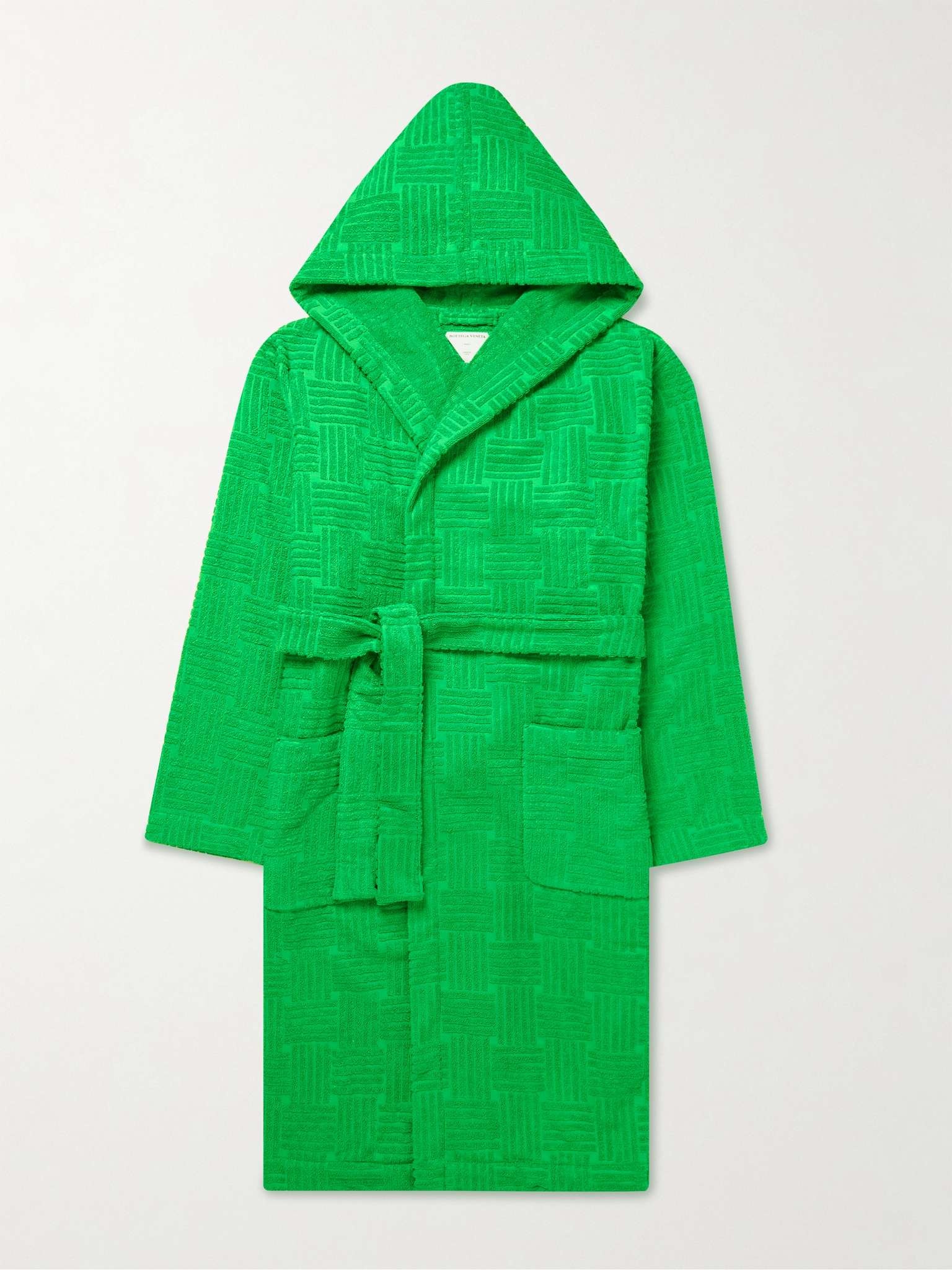 Intrecciato Cotton-Terry Hooded Robe - 1