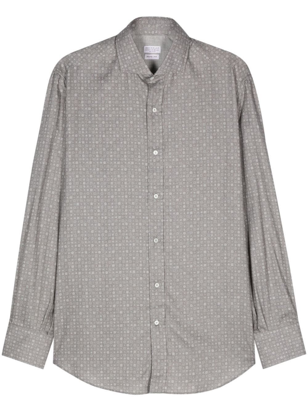 graphic-print cotton shirt - 1