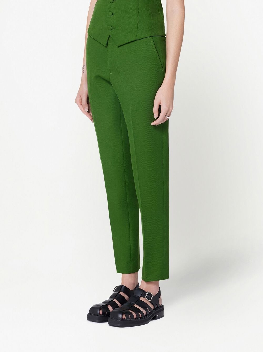 virgin wool tapered trousers - 3