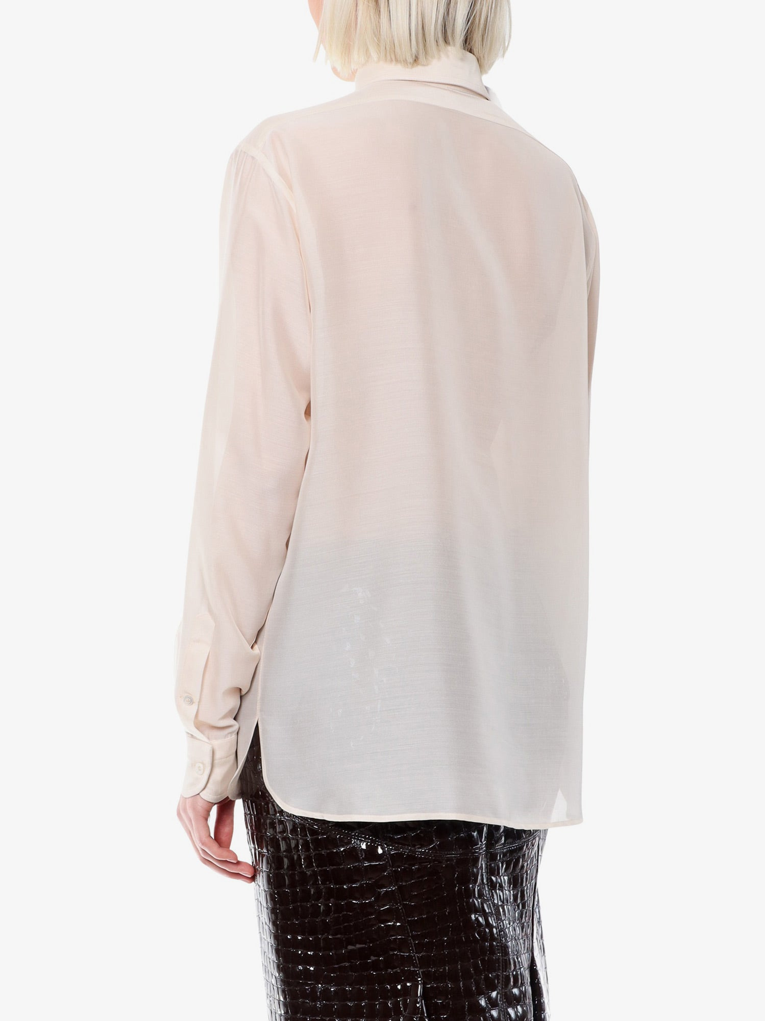 Silk Shirt With Pleated Detail - 4