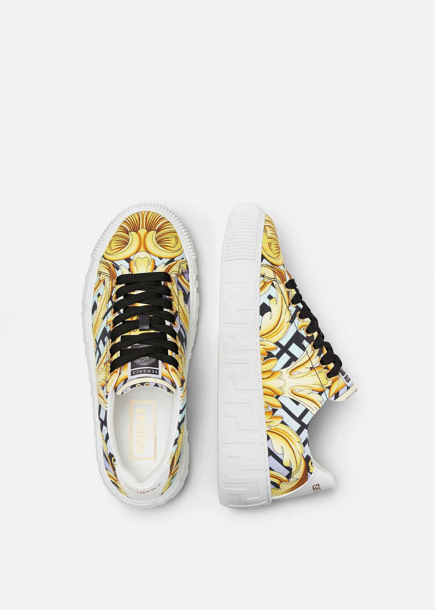 Fendace Gold Baroque Greca Sneakers - 3