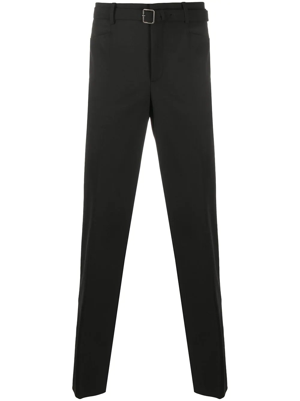 straight-leg belted trousers - 1