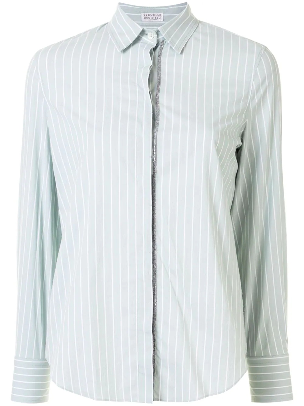 stripe-print metal detail shirt - 1