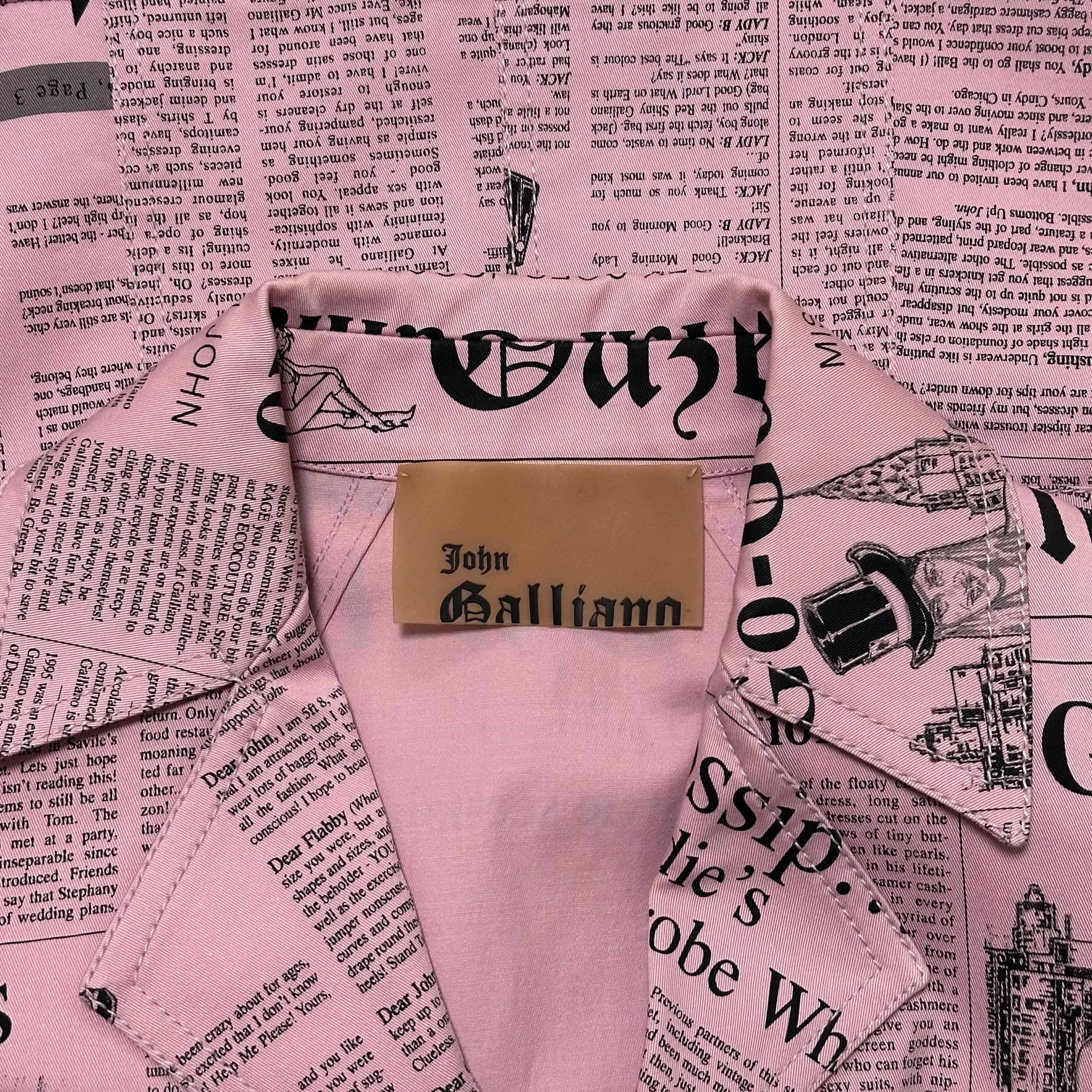 JOHN GALLIANO Spring Summer 2005 Newspaper Print Jacket - 7