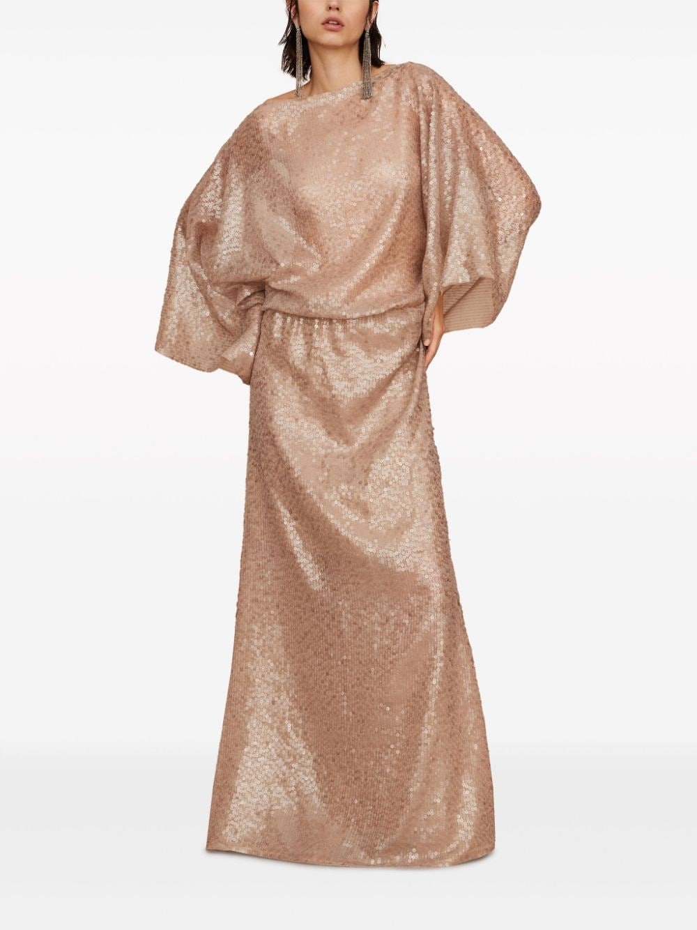 sequinned silk maxi dress - 2