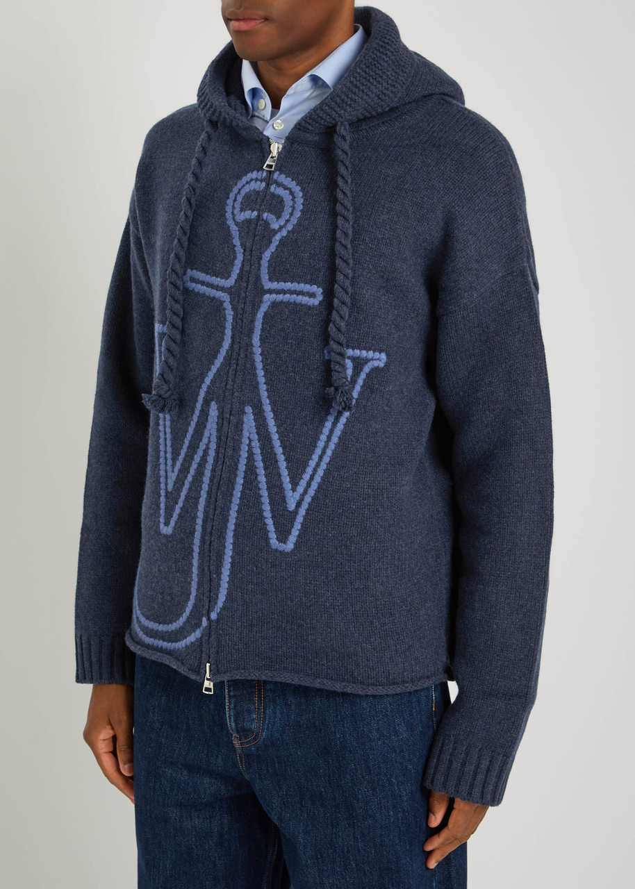 JW Anderson Logo-embroidered Hooded Wool Jacket - 2
