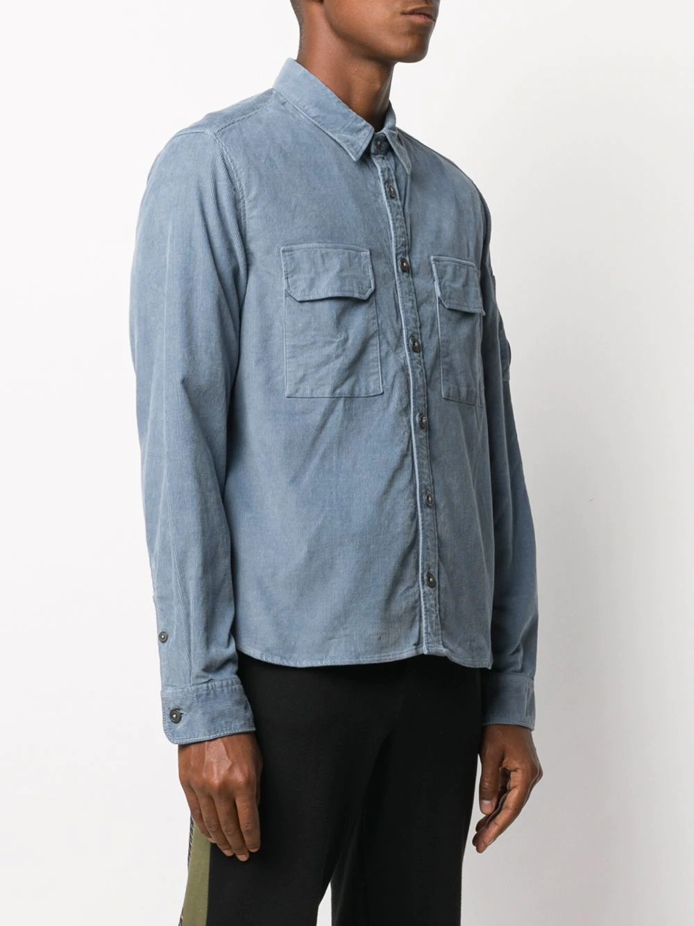 flap-pocket corduroy shirt - 3