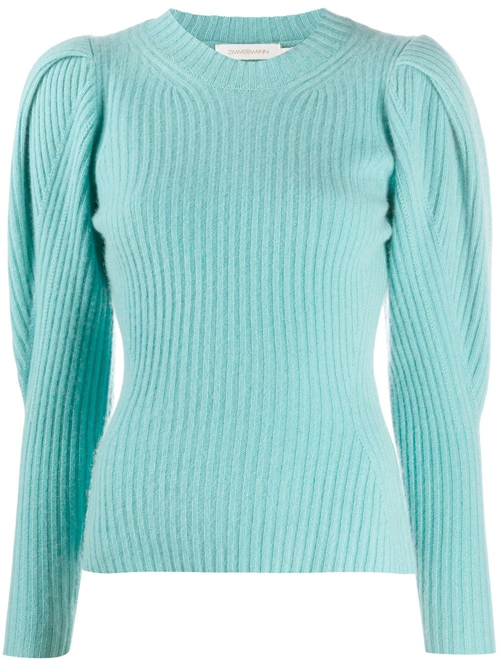 balloon sleeved knitted cashmere jumper - 1