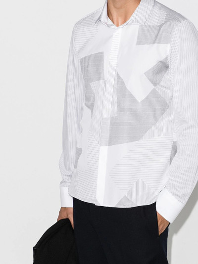 Neil Barrett patchwork stripe-pattern shirt outlook