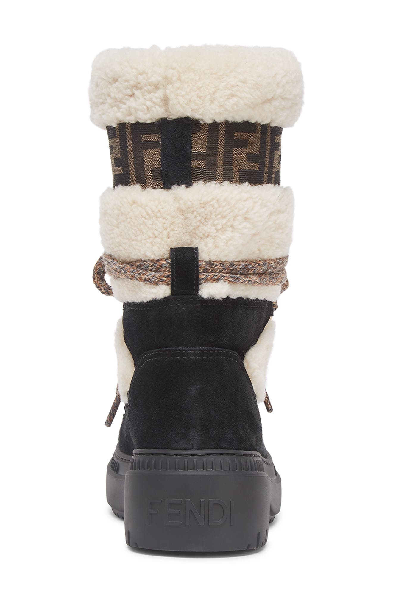 Fendi Après Chic Genuine Shearling Boot in Latte/Nero at Nordstrom - 3