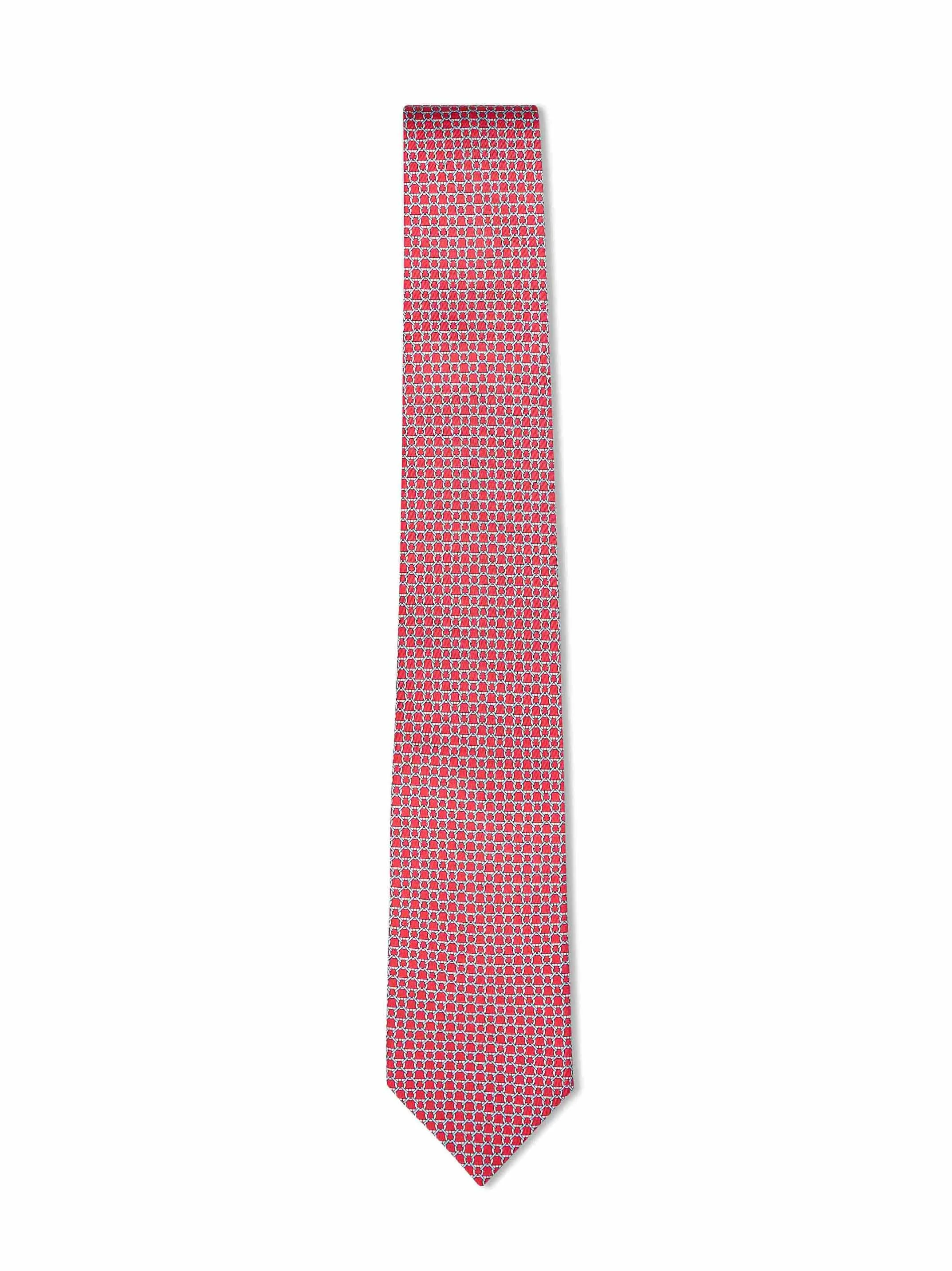 Red Gancini silk twill Carato tie - 1