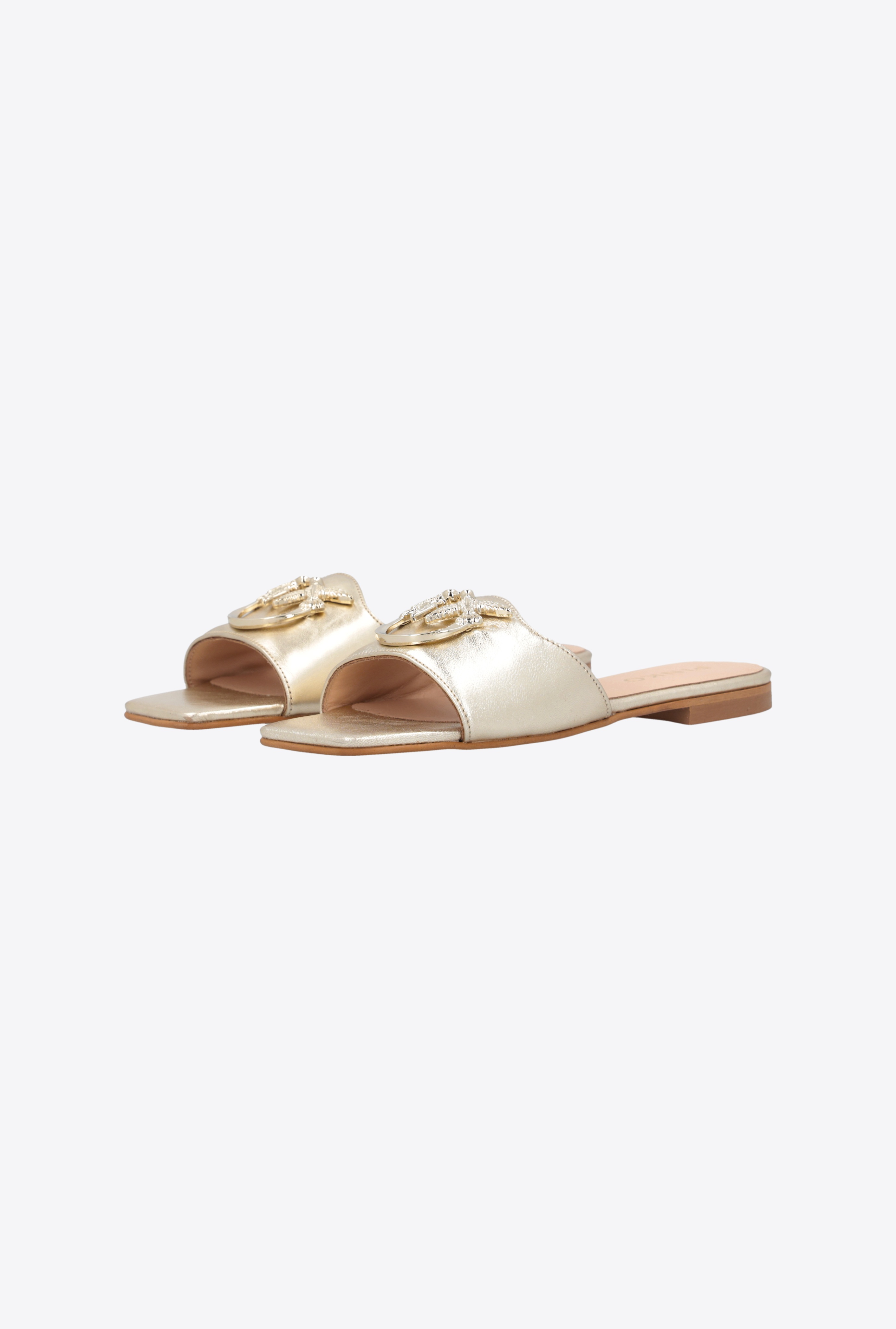 FLAT LAMINATED LEATHER SLIP-ONS - 6
