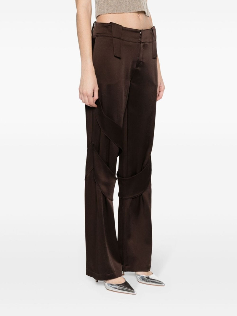 satin wide-leg cargo trousers 3
