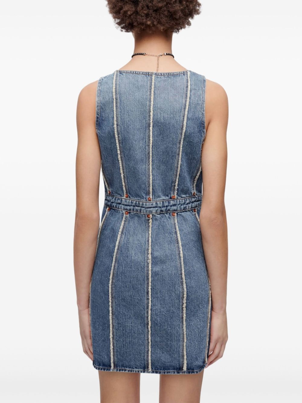 frayed denim minidress - 4