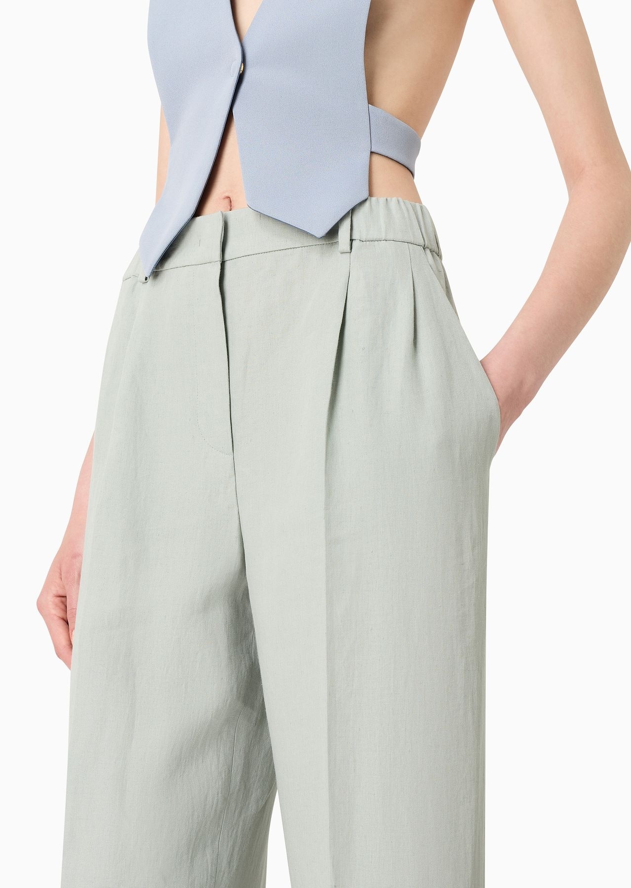 Wide-legged linen trousers - 5