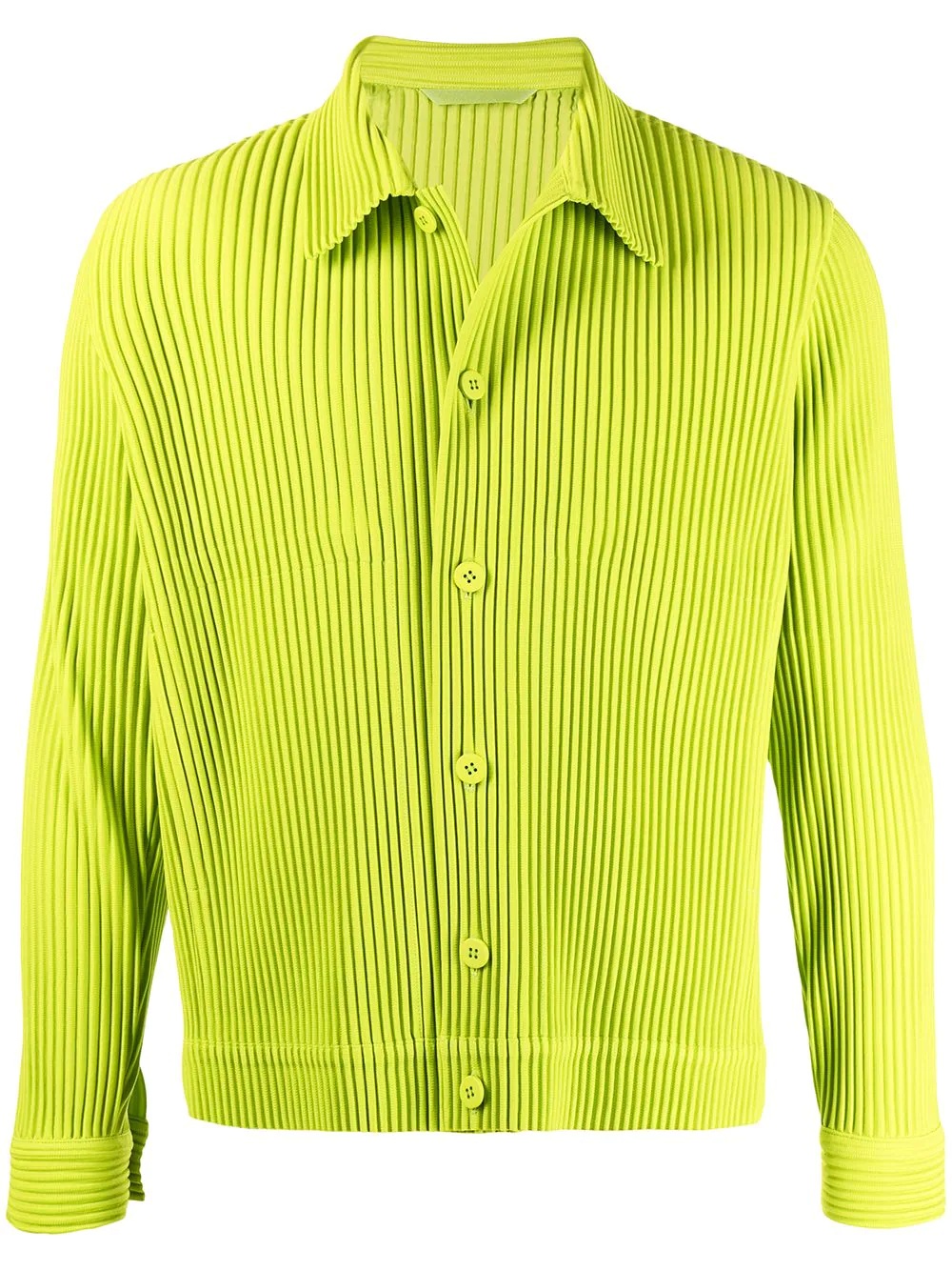 pleated long-sleeved shirt - 1