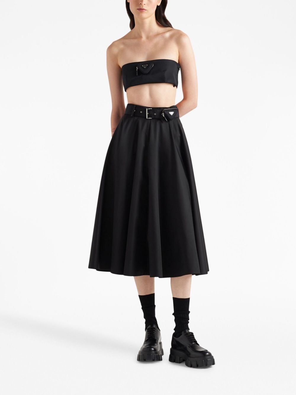 belted pleated midi skirt - 2