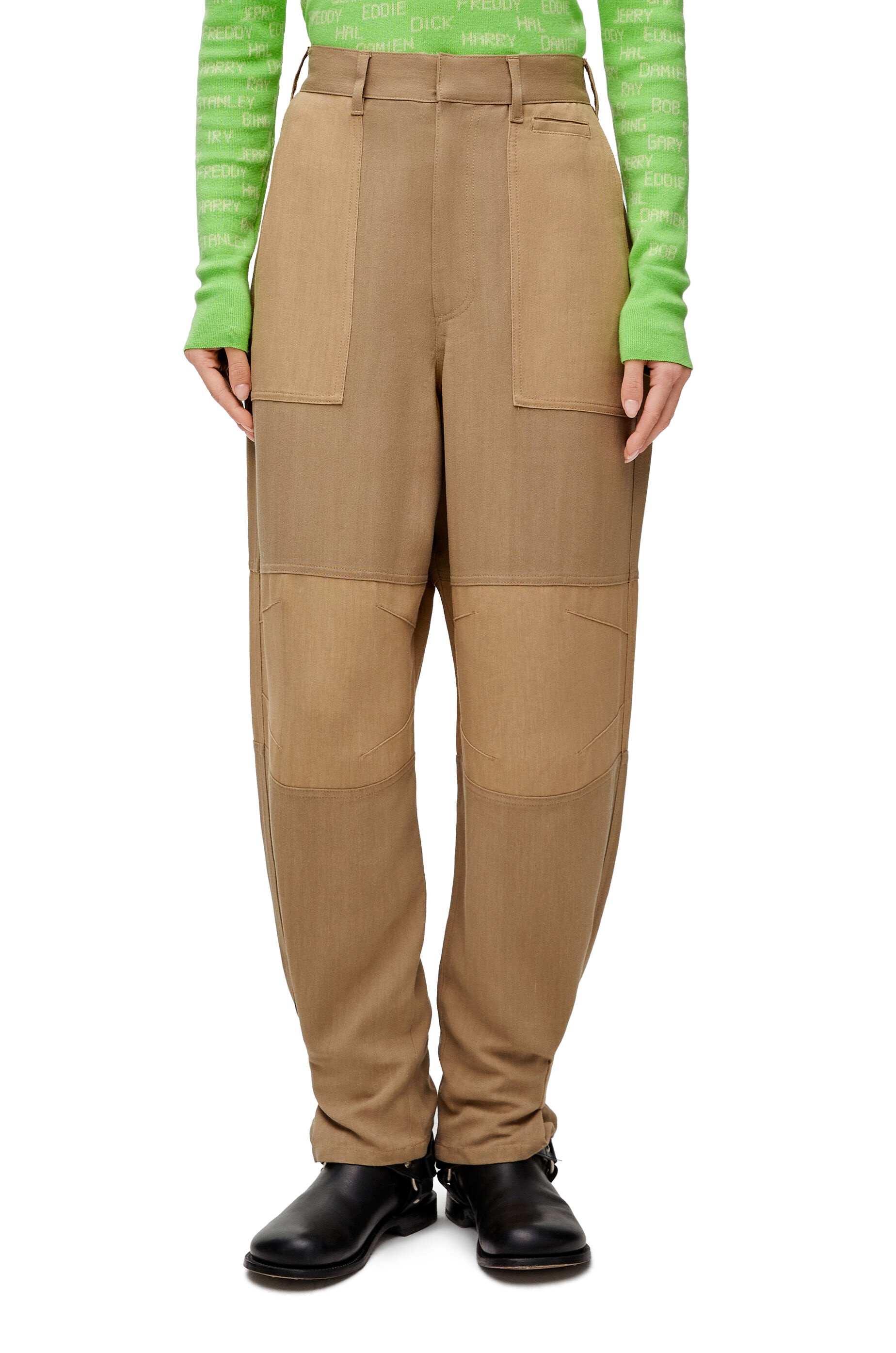 Cargo trousers in viscose and linen - 3