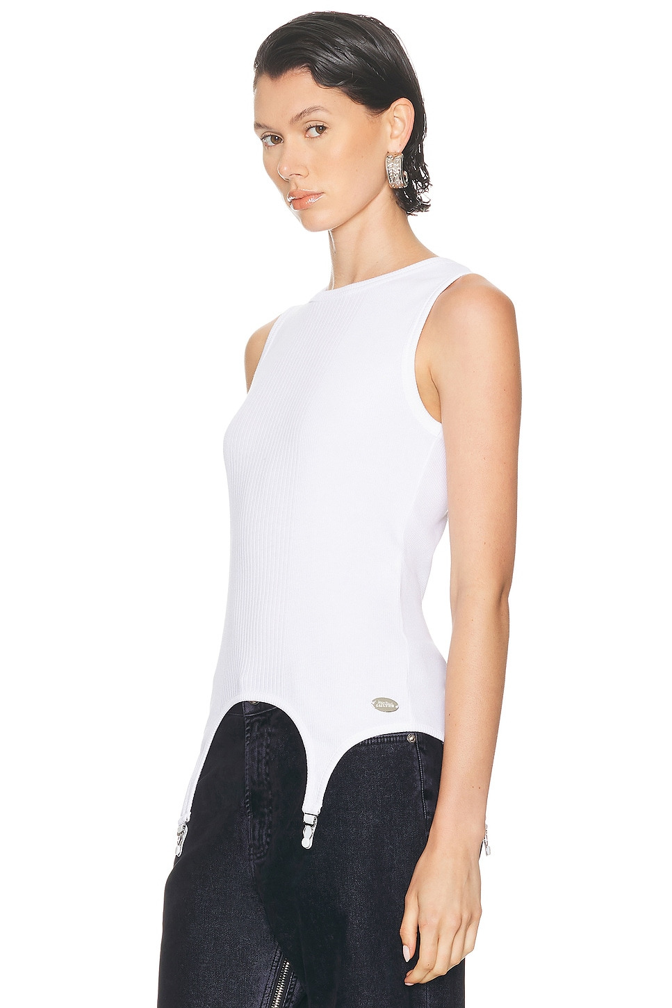 Lingerie Garter Ribbed Tank Top - 2