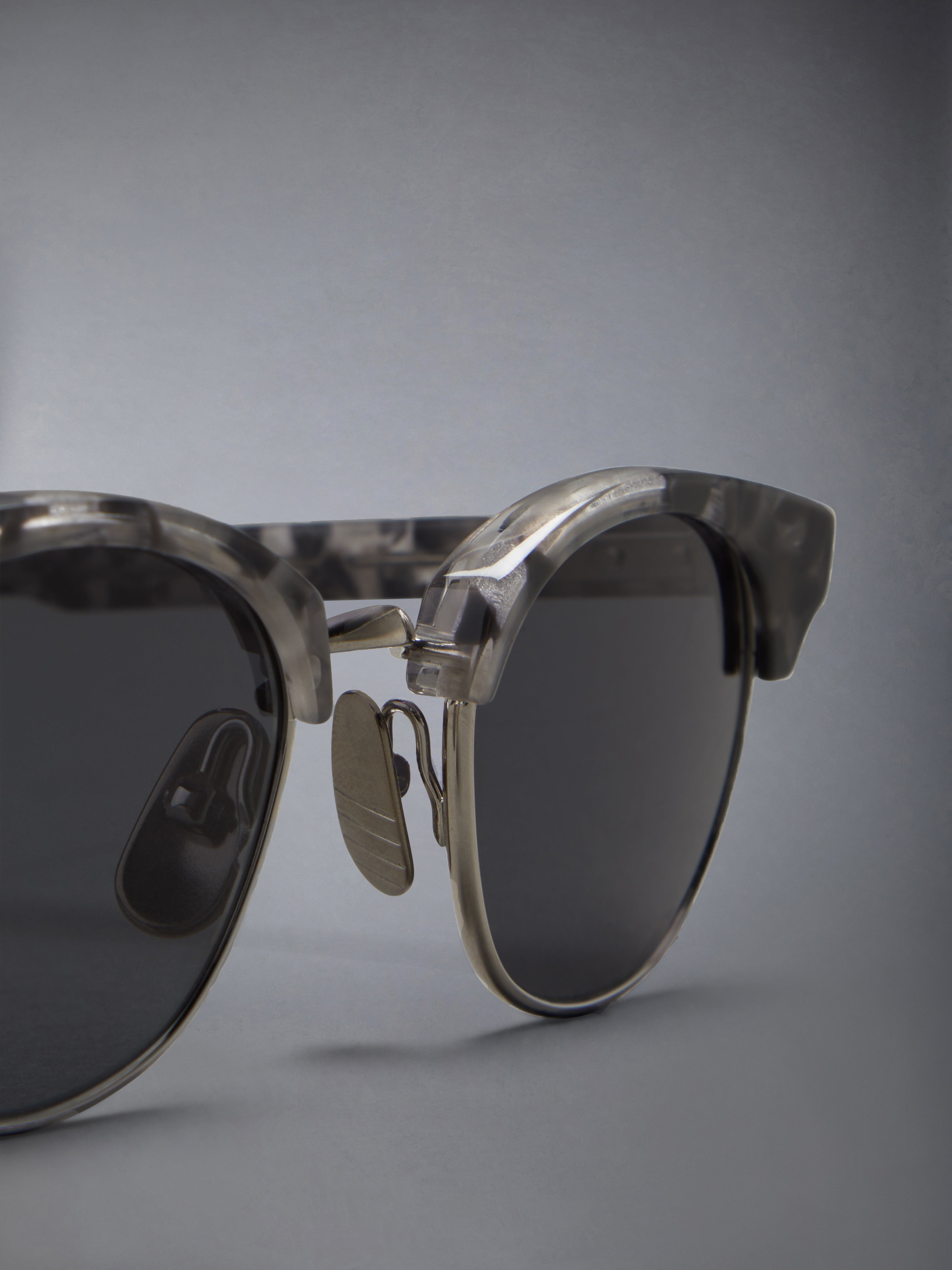 Tortoise Acetate And Titanium Oval Sunglasses - 7