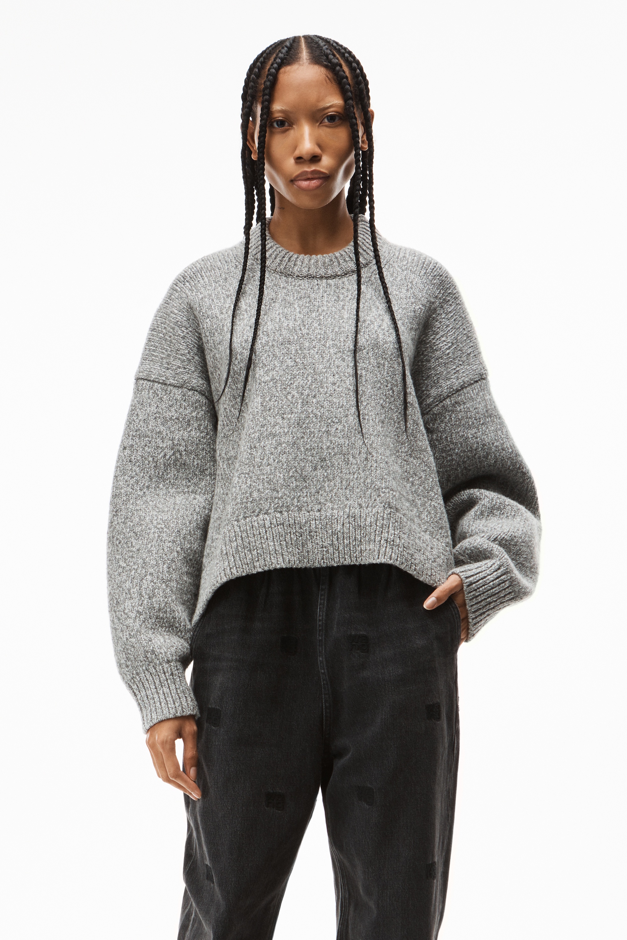 DRAPE BACK PULLOVER IN WOOL - 2