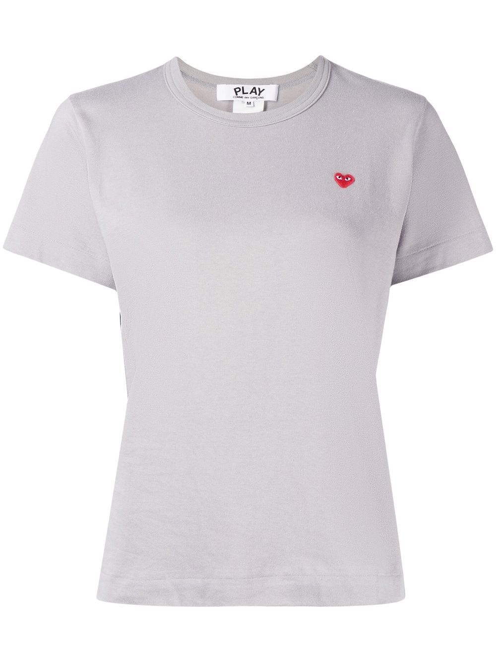 short-sleeve heart-patch T-shirt - 1