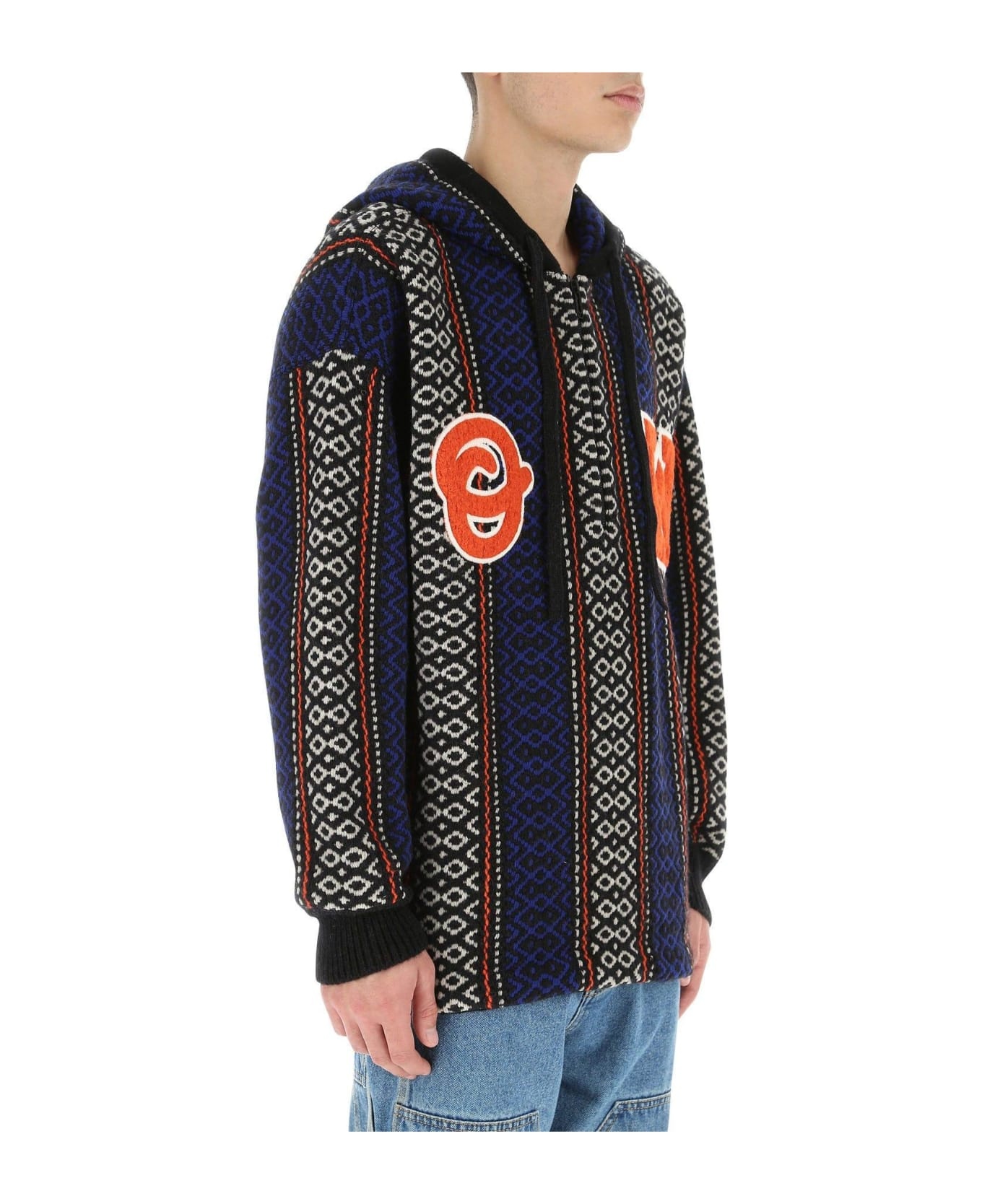 Embroidered Wool Blend Oversize Sweater - 4