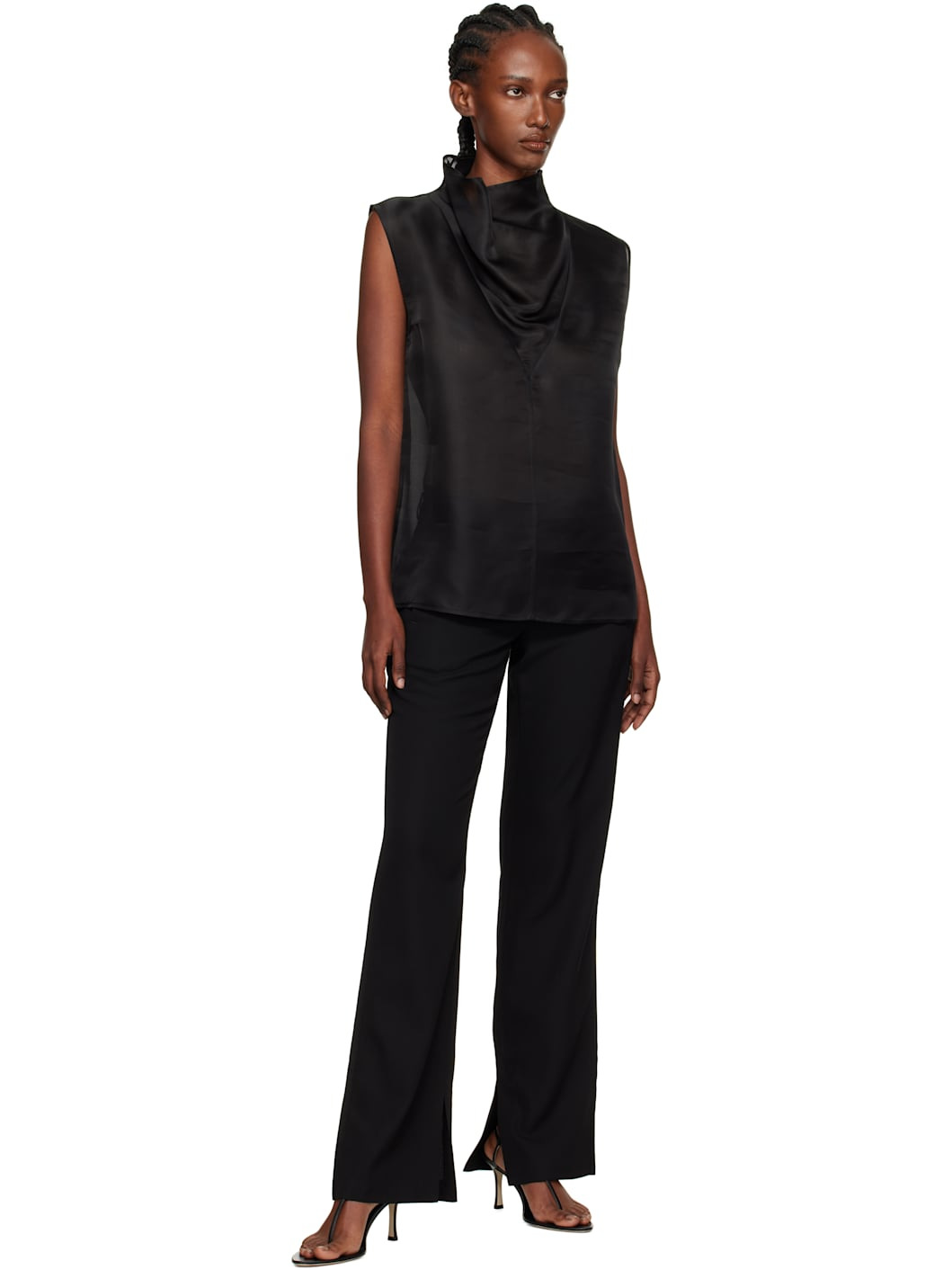 Black Organza Silk Blouse - 4